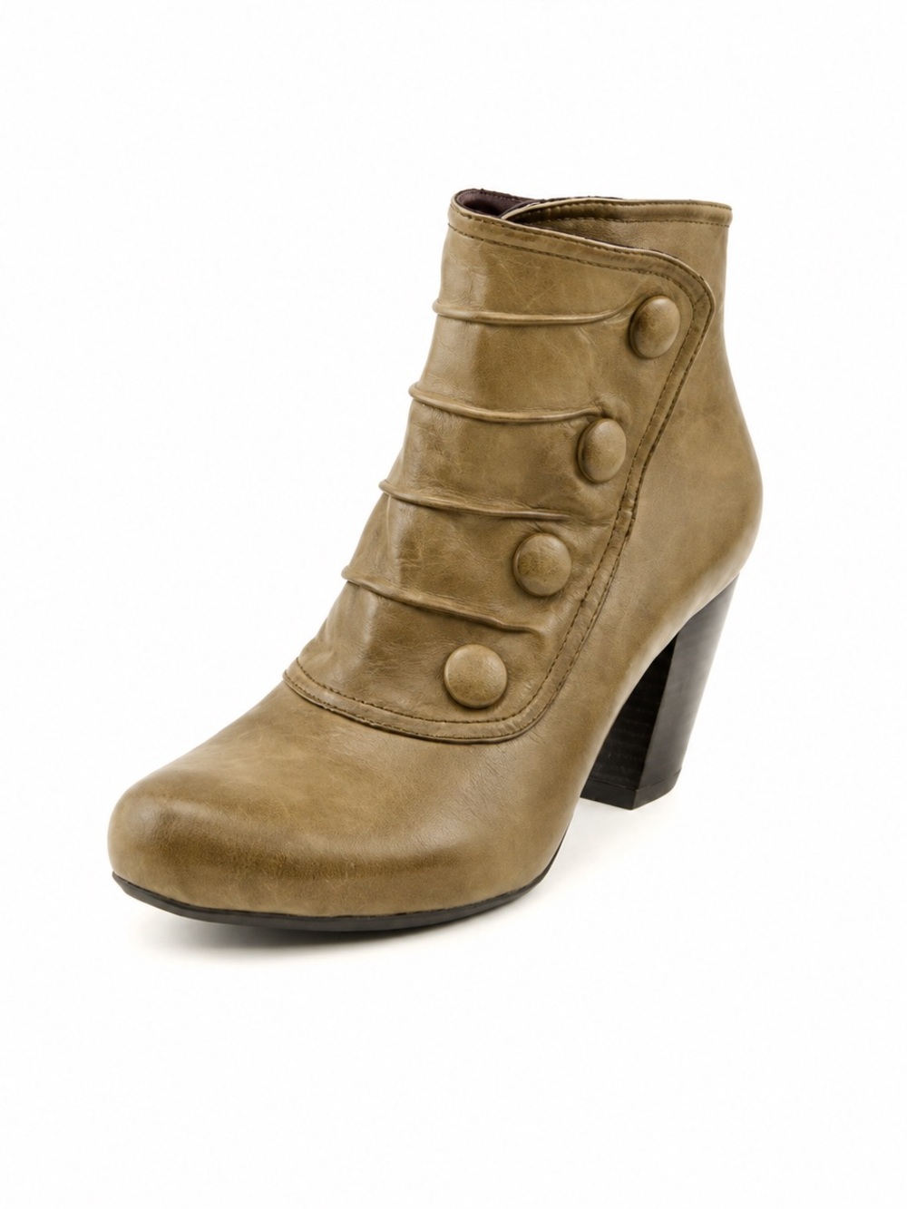 Miz Mooz Charmer Leather Ankle Boots Heels Shoes Womens size 8 Whimsigoth Button